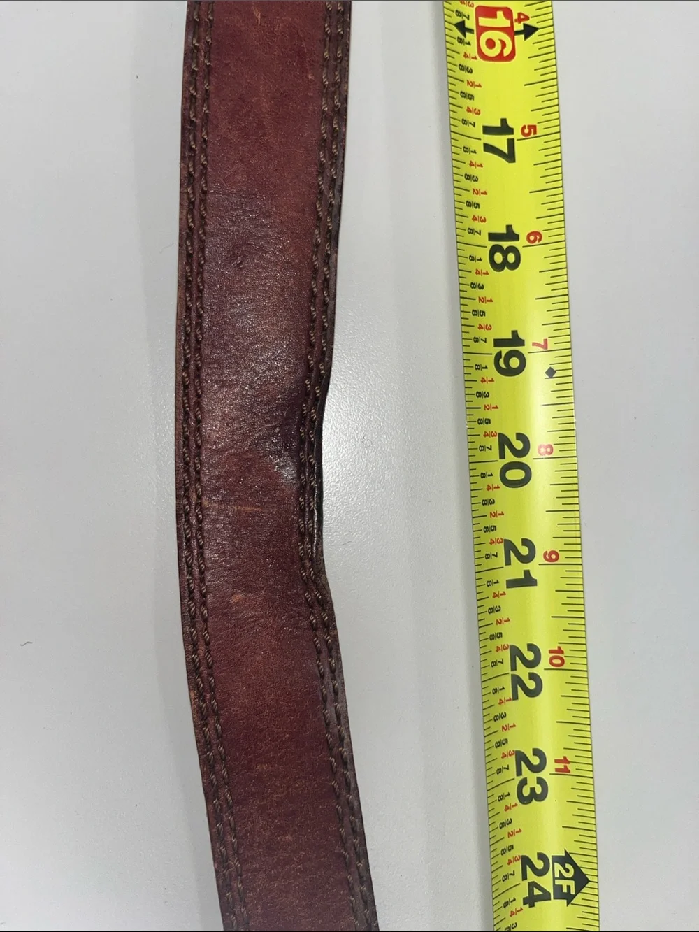Levi's Distressed Brown Leather Belt with Dark Metal Buckle